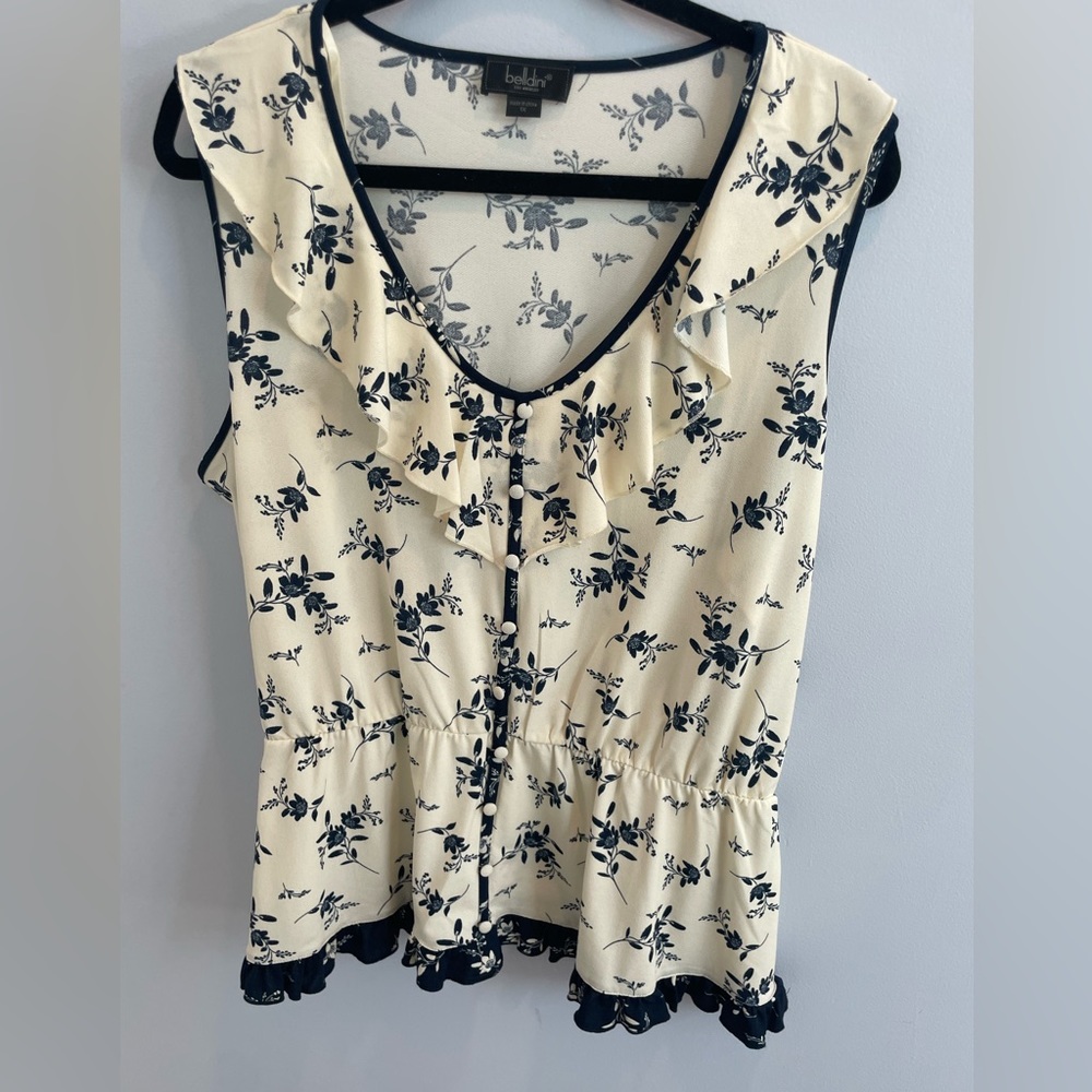 Size 1X Floral Peplum Top New Without Tags